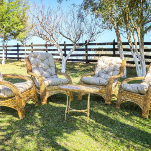 Jogo de Poltronas em Fibra Sintética.