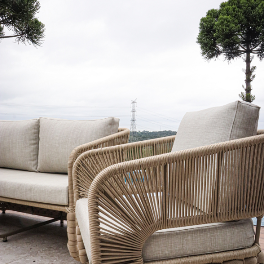 Conjunto Sofá em Corda Náutica e Tricô Náutico - Imagem 5