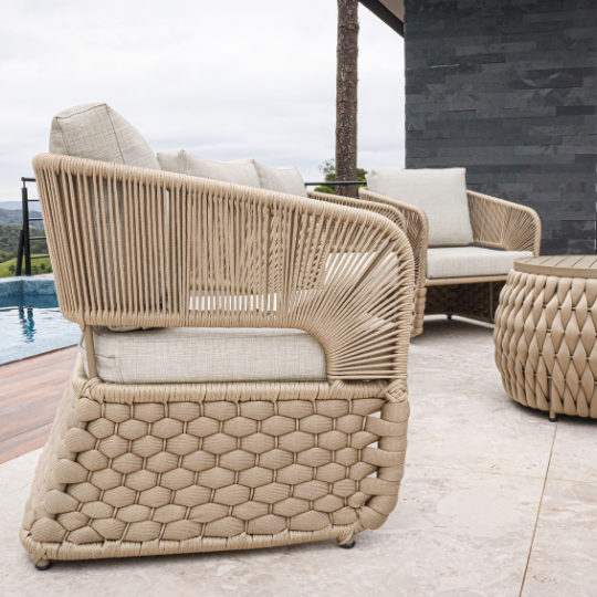 Conjunto Sofá em Corda Náutica e Tricô Náutico - Imagem 3