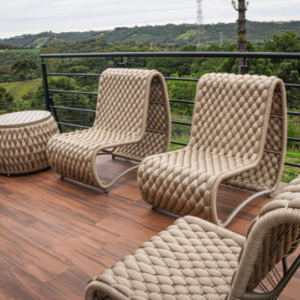 Conjunto de Poltronas em Tricô Náutico