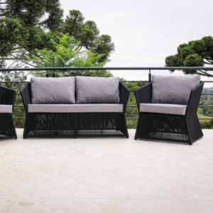 Conjunto Sofá em Corda Náutica - Preto